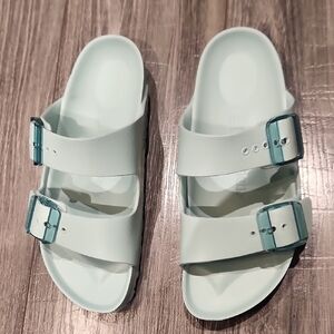 EUC BIRKENSTOCK Women's Sz 37 Adjustable Straps Sandals Light Blue